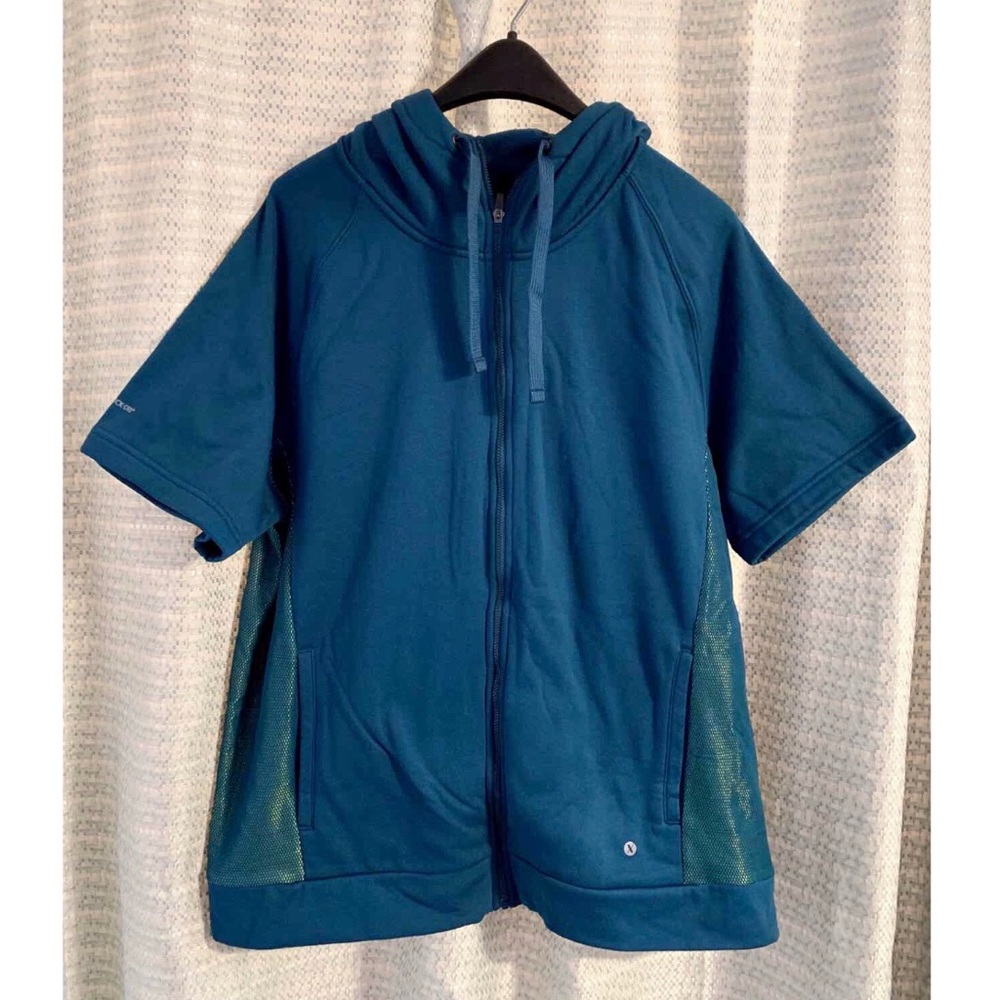 Xersion Teal Short Sleeve Active Hoodie